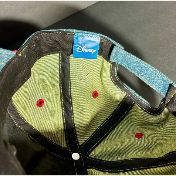 Disney Mickey Mouse Denim Hat Adjustable Cap Red Trim Vintage Style - Picture 5 of 6